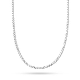 PORI JEWELERS Sterling Silver Mens and Womens Unisex Solid Franco Square Box Link Chain Necklace/Bracelet - 1.8MM, 2.5MM, 3MM, 3.7MM - Yellow or Silver Available, 30, Sterling Silver, No Gemstone