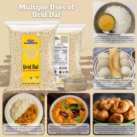 Rani Urid/Urad Dal (Split Matpe Beans Skinless) Indian Lentils 64oz (4lbs) 1.81kg Bulk ~ All Natural | Gluten Friendly | Non-GMO | Kosher | Vegan | Indian Origin