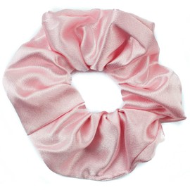 Mytoptrendz® Shimmering Luxurious Soft Silk Satin Scrunchies Ponytail Hair Tie Classic Hair Accessory (Pink light)