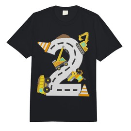 2nd Construction Birthday Party Excavator Boys 2 Years Old Comfort Colors Adult Heavyweight T-Shirt