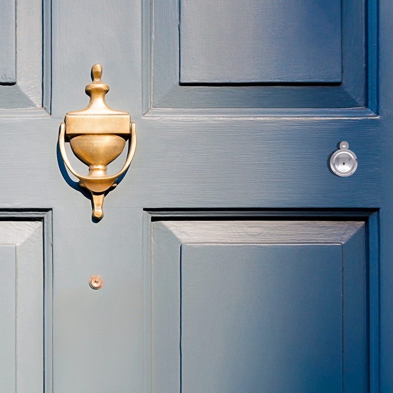 Victorian Keyhole Covered Escutcheon for Front Doors 35mm Polished Chrome