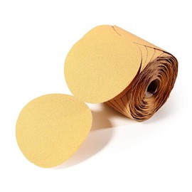 SPEEDWOX 100 Pcs 60 Grit Sandpaper Roll 5 inch Round Sanding Discs Adhesive Back PSA Sticky Back No Hole Stick and Sand Sandpaper for Wood, Auto Body Repair, Marine, Paint, Metal and Plastics