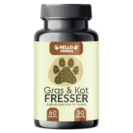 Hello Animal® Gras + Kotfresser Leckerlis für Hunde – Verdauungssnacks für Hund bei Sodbrennen & Magen Darm, bessere Verdauung - nach fressen von KOT