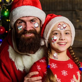 winthrop 250 Pcs Christmas Temporary Tattoos for Kids, Safety Waterproof Tattoos, Christmas Party Stocking Stuffers, Best Choice for Christmas Goody Bag Stuffers, Snowman Santa Claus Elk (30 Sheets)