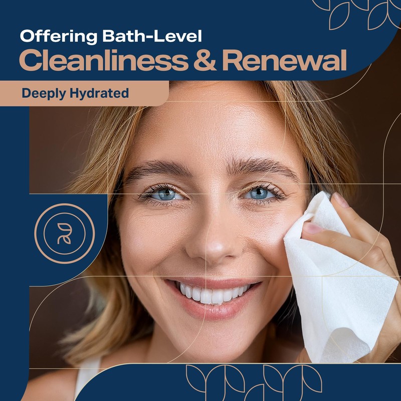 XL Aloe Vera Shower Body Wipes for Adults 8" x