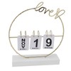 Metal Desk Calendar Modern Creative Tabletop Flip Calendar with LED
