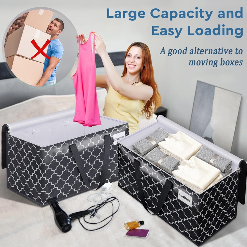 EpicTotes Extra Large Moving Bags, Heavy-Duty Storage Totes with Zipper