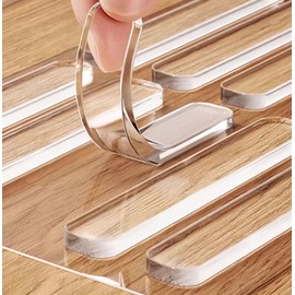 ZOMPAGO Clear Silicone Cabinet Door Bumpers 50 Pcs,Self-Adhesive Sound Dampening Furniture Pads, Surface Protection Bumpers for Drawers, Table Tops,Door stoppers for Wall, Transparent Adhesive Pads