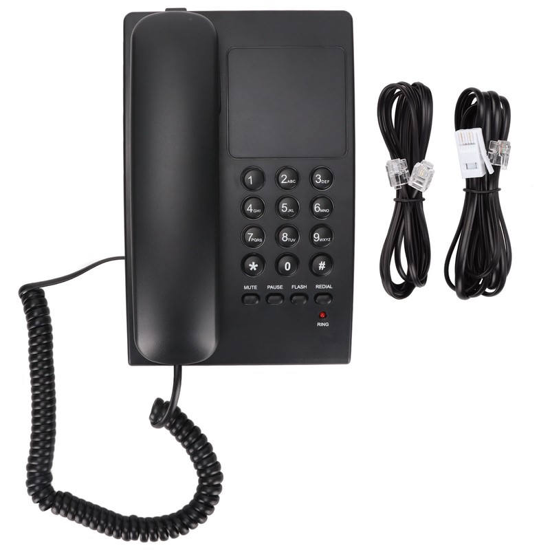 Home Corded Landline LED Indication Bell Mute Hands Free Speed