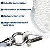 PropelTech Anchor Rope Braided Anchor Line(White, 3/8" x 100') Premium