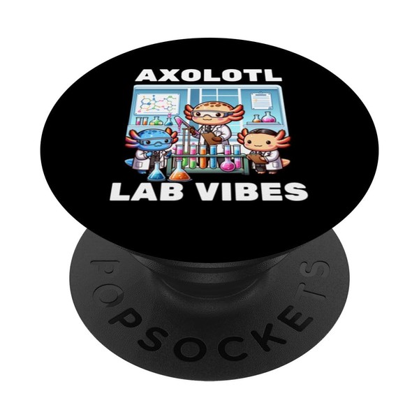 Chibi Axolotl Science Lab stem kids chemistry education PopSockets Standard