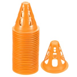 YOKIVE 25 Pcs Agility Cones, Training Sport Cones Marker Cones with Square Holes, Great for Basketball Football Soccer Skating (Orange, 3-Inch Dia)