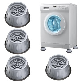 Pack of 4 Anti-Vibration Feet and 1 Hair Catcher for Washing Machines, Washing Machine Feet Pad, Universal Washing Machine Foot Pads, Non-Slip Mat, Vibration Damper Washing Machine Foot Pad