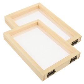 CORHAD Classic Wooden Frame Paper Making Kit - 2pcs DIY Craft Screen Printing Frame - Wooden Paper Making Mould and Deckle - Ideal for Handmade Paper and Dried Flower Crafting - Wood Silk