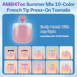 300 Uñas Postizas de Gel con Punta Francesa, Color Rosa Suave, Mezcla de Verano en 10 Tonos. Extensiones Cuadradas de Cobertura Total. Disponibles en 