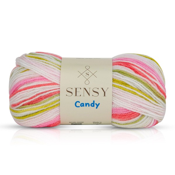 Sensy Candy Yarn, 3.5 oz, 251 Yards, Multicoloured Yarn for
