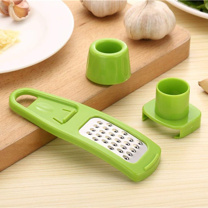 HG HGROPE Vegetable Cutter-Stainless Steel Multifunction Pressing Garlic, Green