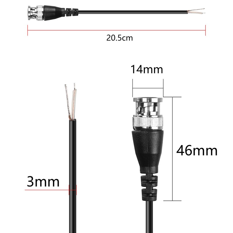 MEIRIYFA BNC Pigtail Cable Bare Wire, BNC Male with Open