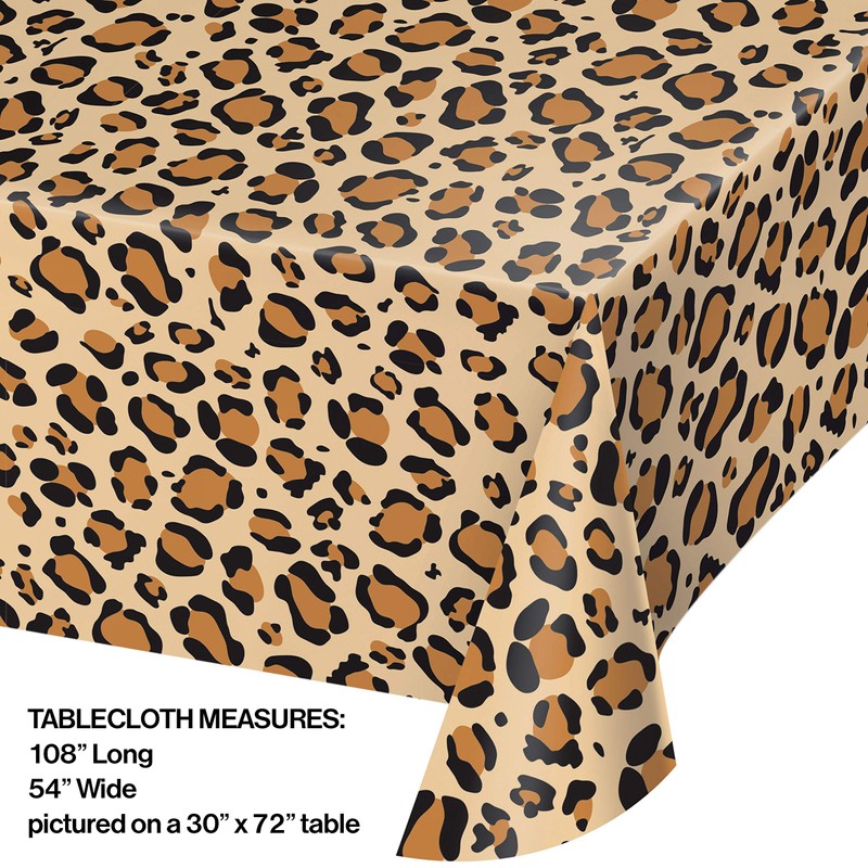 Creative Converting TABLECOVER PL 54" X 108" AOP Leopard Animal