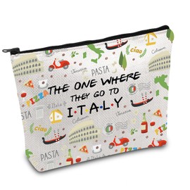 FOTAP Italy Trip Makeup Bag I Love Italy Gift Italy Honeymoon Gift Italy Travel Bag Gift Italy Souvenir Gift Welcome Bag Housewarming Gift (Italy UK)
