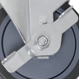 Shepherd Hardware Heavy Duty TPR Rubber Caster Wheel with Swiveling Top Plate w/ Brake - 4-Inch - 250 lb. Load Capacity-Non-Marking for use in Hospitals,Food Service,& Other Institutional Applications
