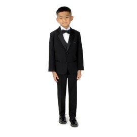 Spring Notion Boys' Classic Fit Tuxedo Set, No Tail 4T Black