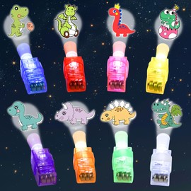 48PCS Dinosaur Party Favors, Led Finger Lights for Kids Bulk, Glow in the Dark Dino Birthday Decorations, Light Up Toys for Back to School Classroom Prizes Parties Goodie Bags Filler Trick or Treating