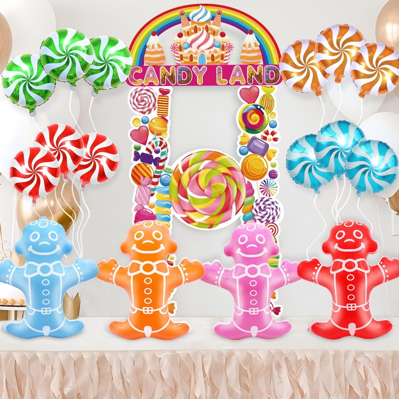 18 Pcs Candyland Party Decorations, Candys Theme Photo Prop