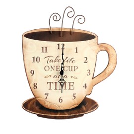 Young's Inc Wood Coffee Wall Clock
