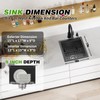 Black Kitchen Sink Workstation, 15x17 In Stainless Steel Undermount Modern
