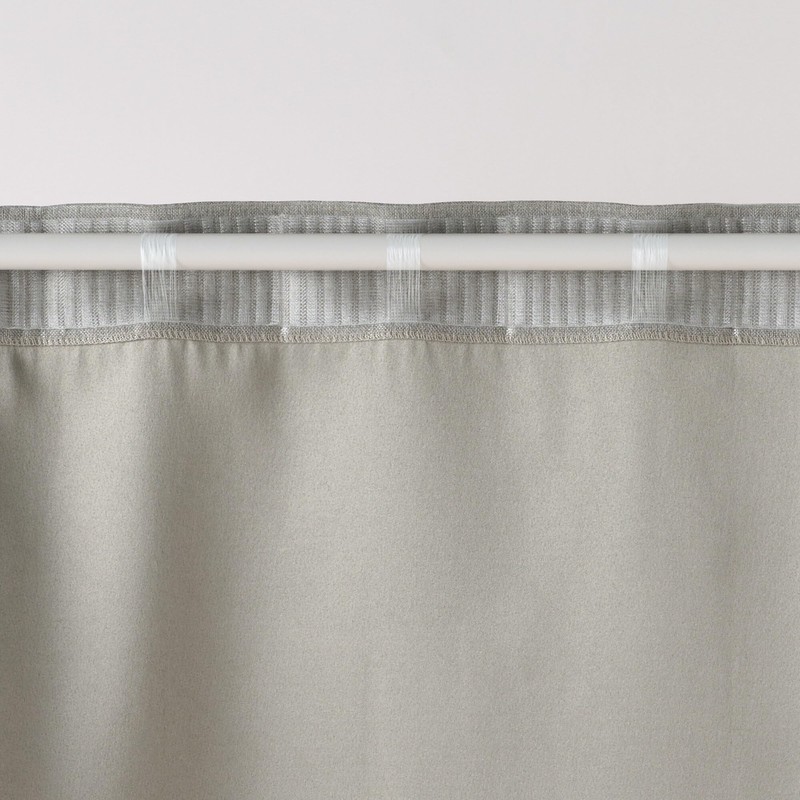 Mu-in Ryohin Flame-Retardant and Blackout Dobby Weave Non-Pleated Curtain, Width