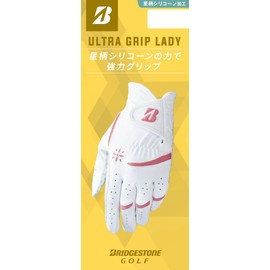 Bridgestone GL25L1WP19 Ultra Grip Lady, White/Pink, Left Hand, 7.5 inches (19 cm), Women's, Golf Gloves