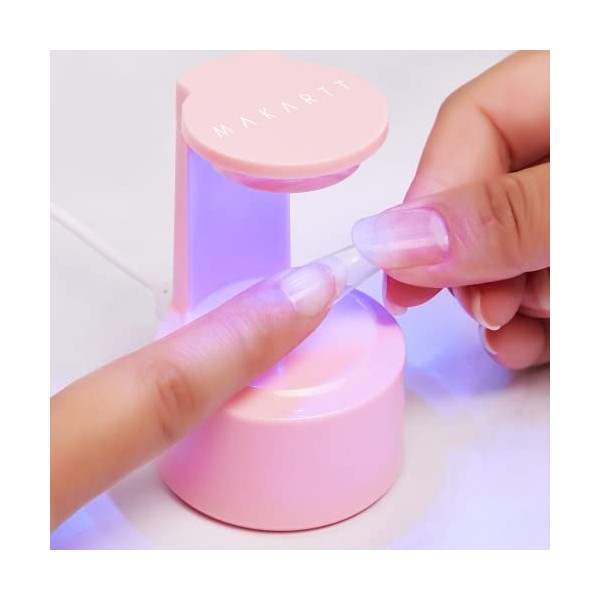 Makartt Mini UV LED Light for Nails, Innovative Nail Lamp with Open Space for Easy Nail Tips Extension, Nail Art Flash Cure Light for Nail Gel, Portable Nail Dryer Travel Manicure Tool DIY at Home