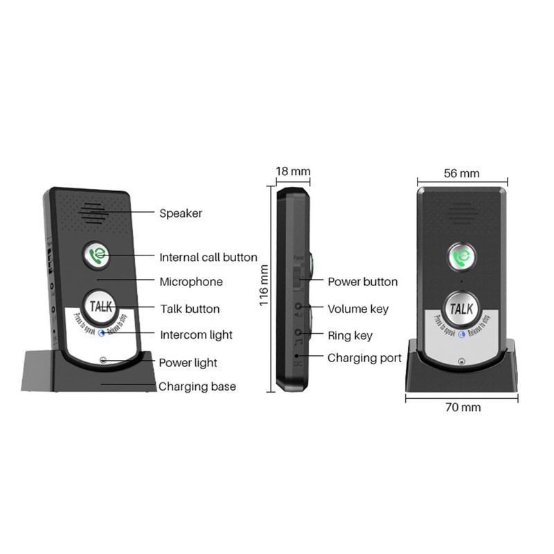 2 Way Voice Intercom H8, Wireless Intercom Systems for Home