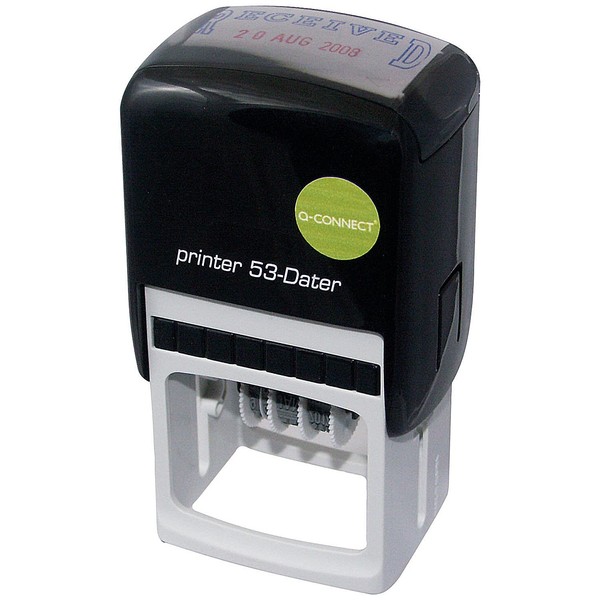 Q Connect 43x28mm Custom Date Self-Inking Stamp