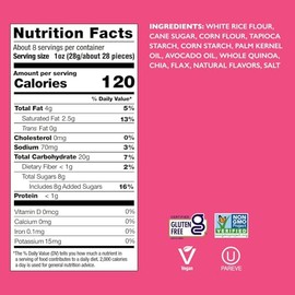Drizzilicious Frosted Strawberry Bites, Mini Rice Cakes, with Chia Quinoa & Flax, 90 Calories, Family Size, 8 oz 1 Bag