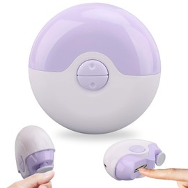 Electric Nail Clipper, 2 in 1 Electric Polishing Automatic Nail Clippers, Portable Electric Nail Trimmer with Nail Chip Storage, Automatic Nail Clipper for Adults Children Elderly (Purple)