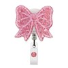 Sparkling Bow Badge Reel, with Retractable Cord and Swivel Alligator