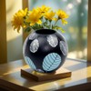 Handpainted Glass Vase for Flowers | Painted Glass Bubble Vase
