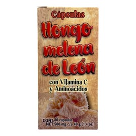 Hongo Melena De León Vitamina C 80 Cáps Herbolaria Saludable