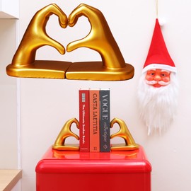 Polpcygne Taylor Gold Heart Hands Book Ends Sculpture Aesthetic bookends Decor for Bedroom Living Room Merch Apartment Bookshelf Women Decorations