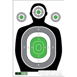 EZ2C 12"x18" Inch Silhouette Shooting Target, Premium Paper Shooting Targets for The Range, Compatible with Pistol and Rifle Ammo, Hunting Targets & Accessories Gun Gifts for Men (Peel-Off Pad 25)