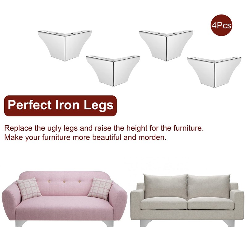 SUMNACON 4Pcs 7.5cm Metal Sofa Legs Wardrobe Leg Furniture Leg,