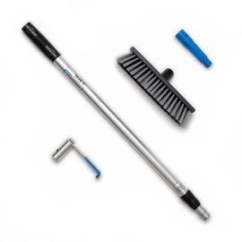 GRAB-IT 6 ft Truck Cargo Retriever | Heavy Duty Grabber Reach Tool - 110 Pound Pull | Includes Vehicle Debris and Snow Broom | Rust Resistant Aluminum and Stainless Steel (Pole, Hook & Broom)