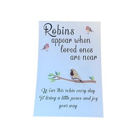 Remembrance Red Robin Pin Badge Verse Card