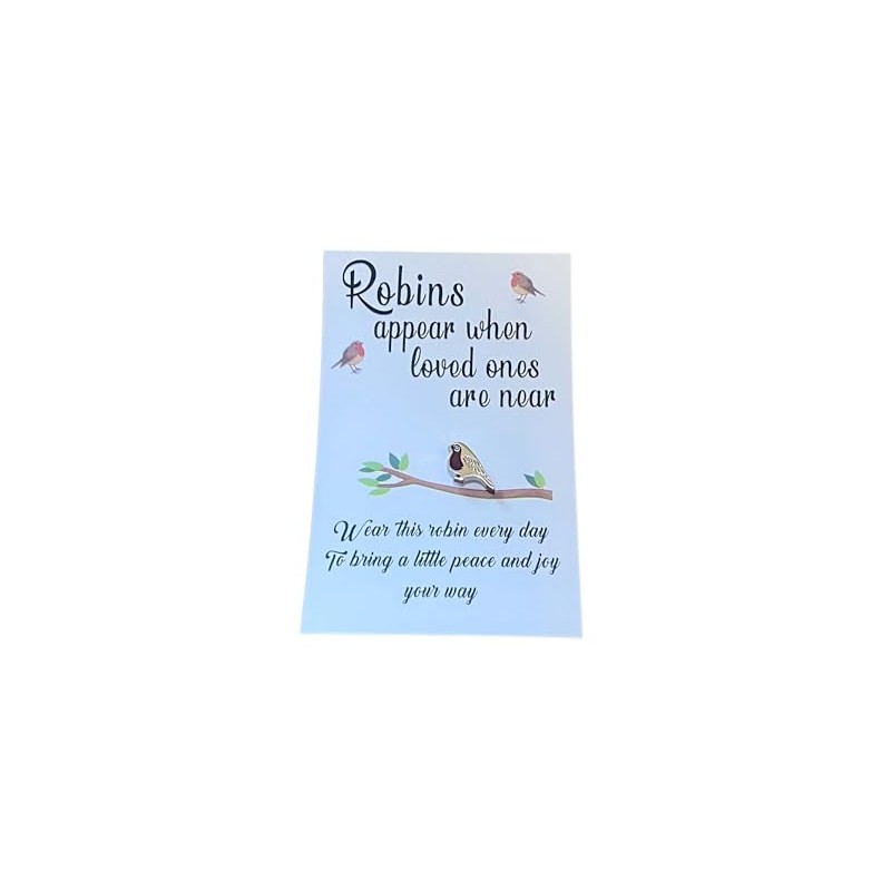 Remembrance Red Robin Pin Badge Verse Card