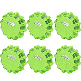 CICMOD LED Road Flares Roadside Safety Emergency Lights Beacon Disc Flashing Warning Flare Kit with Magnetic Base, Hook, 9 Lighting Modes for Car Truck Boats - 6 Pack