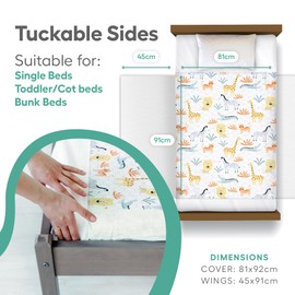 manowie® | Potty Training Bed Pads | 100% Waterproof Mattress Protector | Bed Wetting Sheets for Single and Toddler Beds | Non Slip Mat | UK Brand | Safari Animals (Safari Animals)