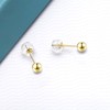 18K Yellow Gold Ball stud Earrings for Women Teens, Gold