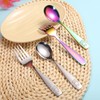 Pimoys 6 Pieces Toddler Utensils Kids Rainbow Silverware Stainless Steel